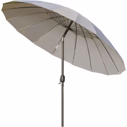 Description générale Ce modèle de parasol rond inclinable Ø 2,55 m en métal et fibre de verre est grand et robuste, offrant u ...