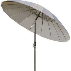 Parasol inclinable rond avec manivelle métal fibre de verre ø 2,55 m polyester haute densité gris