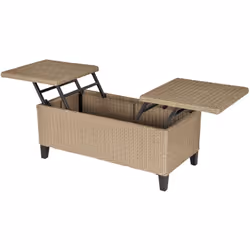 Apportez une touche d'élégance à votre intérieur ou extérieur avec cette superbe table basse relevable. En résine tressée imi ...
