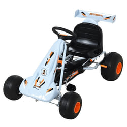 Vélo et véhicule pour enfants kart à pédales Go kart Formule 1 Racing avec aileron bleu ciel