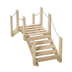 Outsunny - pont de jardin - Bois de sapin - 100x32x48cm - Bois naturel