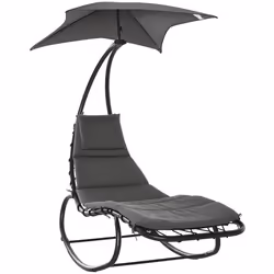 Outsunny - transat design - Métal - 185x114x190cm - Gris