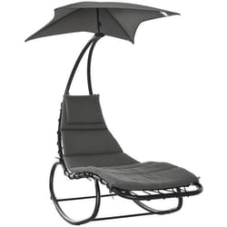 Outsunny - transat design - Métal - 185x114x190cm - Gris