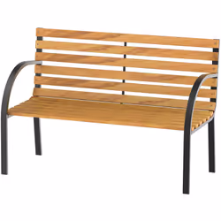 Ce joli banc de jardin 2 places style rural chic mélant le bois et l'acier ajoutera une touche d'élégance supplémentaire à vo ...
