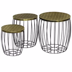 Outsunny - table dappoint - Métal - 38x38x41cm - Noir