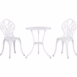 Ajoutez une touche d'élégance à votre jardin ou votre terrasse grâce à cet ensemble 3 pièces style rural chic. Fabriqué en fo ...