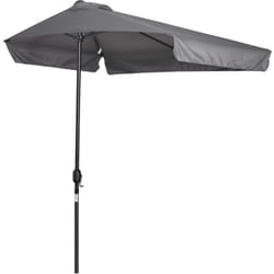 Outsunny - Demi parasol - parasol de balcon 5 entretoises métal dim. 2,3L x 1,3l x 2,49H m polyester haute densité gris