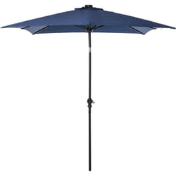 Outsunny - Parasol lumineux rectangulaire inclinable dim. 2,68L x 2,05l x 2,48H m parasol led solaire métal polyester haute densité bleu