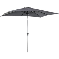 Outsunny - Parasol lumineux rectangulaire inclinable dim. 2,68L x 2,05l x 2,48H m parasol led solaire métal polyester haute densité gris