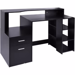 Description générale Ce bureau informatique multimédia au design contemporain, coloris noir, est à la fois élégant et fonctio ...
