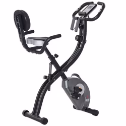 HOMCOM Vélo dappartement magnetique pliant selle réglable dossier écran LCD multifonction bandes résistances support smartpho ...