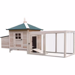Ce poulailler cottage multi-équipé Pawhut permettra à vos poules de se développer très confortablement afin d'obtenir le meil ...