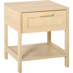 Description générale Cette table de chevet élégante et tendance en MDF classe E1 et cannage en rotin sublimera votre chambre. ...