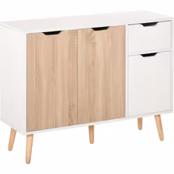 Ce superbe buffet style scandinave doté de 2 placards (un double porte, un porte simple) et d'un tiroir coulissant vous perme ...