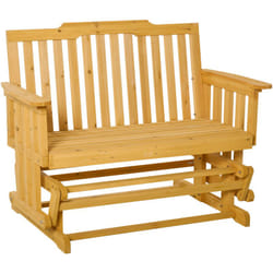 Banc à bascule de jardin 2 places style rural chic bois massif sapin pré-huilé