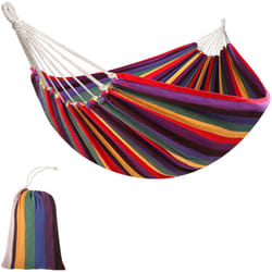 Outsunny - Hamac de voyage respirant portable toile de hamac dim. 2,9L x 1,5l m sac transport coton polyester multicolore