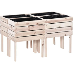 Outsunny - Jardinières sur pieds carrés potagers - lot de 4 jardinières sur pied modulables - dim. 50L x 30l x 60H cm - inserts d'irrigation film