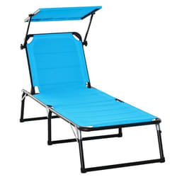 Outsunny - chaise longue - Aluminium - 164x66x81cm - Bleu