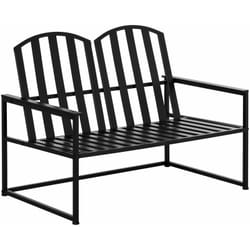 Outsunny - Banc de jardin design contemporain 2 places dim. 108L x 63l x 80H cm métal époxy noir