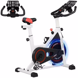 HOMCOM - vélo dappartement - Acier - 103x53x114cm - Blanc