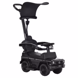 Porteur enfants voiture enfant multi-équipée 12-36 mois klaxon marche-pieds, garde-corps et ombrelle noir