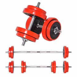 HOMCOM Haltères de 20 kg ensemble dhaltères musculation réglable barre dextension pour entraînement musculaire et haltérophil ...