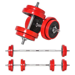 HOMCOM Haltères de 20 kg ensemble dhaltères musculation réglable barre dextension pour entraînement musculaire et haltérophilie