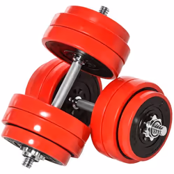 Ensemble dhaltères total 30 kg - 2 en 1 haltères courte-longue avec barre dextension - entraînement musculaire & haltérophili ...