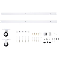 Kit de porte coulissante système galandage pour porte épaisseur 35-45 ou 40-45 mm longueur rail 1,83 m charge max. 100 Kg acier blanc
