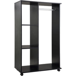 Armoire penderie armoire de rangement mobile panneaux de particules noir
