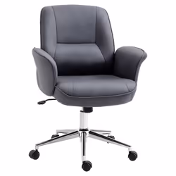 Vinsetto Fauteuil de bureau chaise dordinateur ergonomique hauteur réglable microfibre respirante pivotant à 360° gris foncé