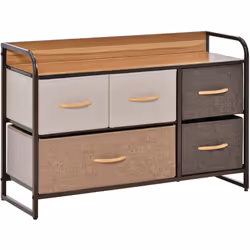 Description générale Cette commode de rangement naturelle et traditionnelle à 5 tiroirs crée un meuble sobre et fonctionnel.  ...