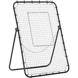 Filet de rebond de football pliable - inclinaison réglable 4 positions hauteur réglable - cible, piquets d'ancrage inclus - filet pe métal époxy noir