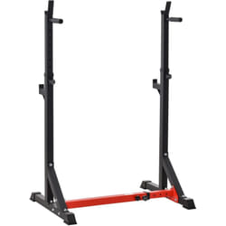 Support pour haltères hauteur réglable repose haltères 77-122 x 73 x 121-171 cm rouge noir