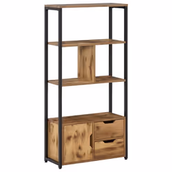 HOMCOM - Étagère de rangement - Panneaux de particules classe E1 - 58x24x122cm - Brun avec veinage Noir