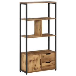HOMCOM - Étagère de rangement - Panneaux de particules classe E1 - 58x24x122cm - Brun avec veinage Noir