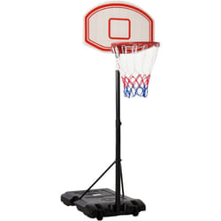 Homcom - Panier de Basket-Ball sur pied avec poteau panneau, base de lestage sur roulettes hauteur réglable 2,1 - 2,5 m noir blanc