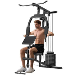 HOMCOM - Station de musculation à domicile - Acier - 148x108x207cm - Noir