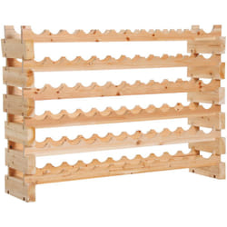 Homcom - tagère à bouteilles casier à vin range bouteilles horizontal 6 niveaux 72 bouteilles max. dim. 114L x 28l x 80H cm bois de pin massif