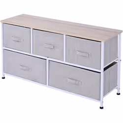 Cette jolie commode 5 tiroirs (2 grands, 3 petits) sera le meuble idéal pour ranger vos vêtements, chaussures, accessoires ou ...
