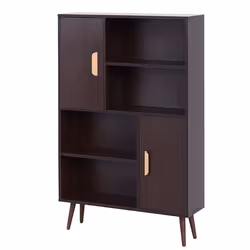 HOMCOM - Bibliothèque - panneaux de particule - 80x24x123cm - Noyer