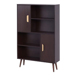 HOMCOM - Bibliothèque - panneaux de particule - 80x24x123cm - Noyer