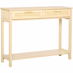 Description générale Elégante et tendance, cette console mêlant l'aspect bois clair et le cannage en rotin apportera une touc ...