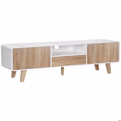 HOMCOM - meuble tv - Bois - 160x40x45cm - Blanc