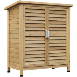 Outsunny - Armoire de jardin abri jardin remise pour outils sur pied dim. 87L x 46l x 96H cm étagère portes persiennes toit bitumé bois sapin