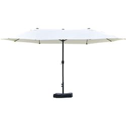 Outsunny - Parasol de jardin xxl parasol grande taille 4,6L x 2,7l x 2,4H cm ouverture fermeture manivelle acier polyester haute densité crème