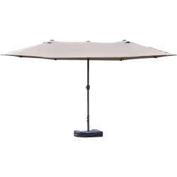 Ce grand modèle de parasol en acier et polyester haute densité couvrant une longueur totale de 4,6 m vous offrira une protect ...