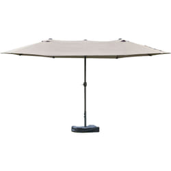 Outsunny - Parasol de jardin xxl parasol grande taille 4,6L x 2,7l x 2,4H cm ouverture fermeture manivelle acier polyester haute densité gris clair