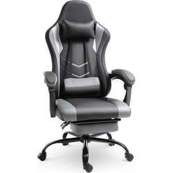 Vinsetto Fauteuil de bureau gamer style baquet racing - pivotant inclinable - coussin lombaire tétière repose-pieds inclus