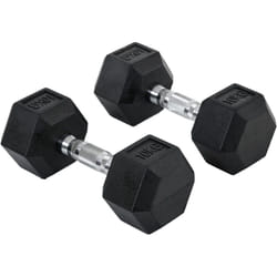 Homcom - Ensemble d'haltères courtes total 20 Kg - entraînement musculaire & haltérophilie - acier caoutchouc noir